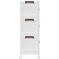 VidaXL Opbergbox stapelbaar met wielen 3-laags 28 l 48,5x29,5x86 cm - thumbnail