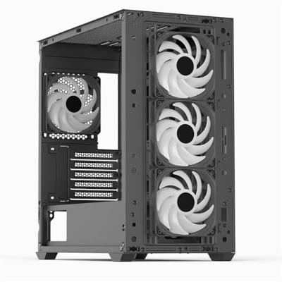 Aerocool b301a mini tower behuizing (zwart | 1x usb-a | 1x usb-c | rgb)