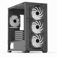 Aerocool b301a mini tower behuizing (zwart | 1x usb-a | 1x usb-c | rgb) - thumbnail