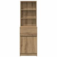 Nachtkastje 39x35x125 cm bewerkt hout artisanaal eikenkleur - thumbnail