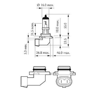 Philips "standaard" hoofdlamp car lamp h10 12v 45w