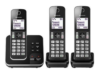 Panasonic KX-TGD323 DECT Telefoon Trio Set met antwoordapparaat - Zwart Panasonic KX-TGD323 DECT Telefoon Trio Set met antwoordapparaat - Zwart