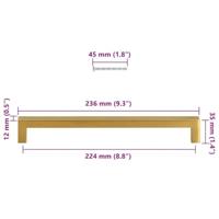 VidaXL Handvatten 5 st 224 mm roestvrij staal goudkleurig - thumbnail