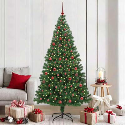 VidaXL Kunstkerstboom groen 210 cm pvc en staal en kunststof