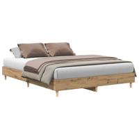 Bedframe zonder matras 150x200 cm spaanplaat artisanaal eiken - thumbnail