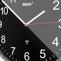 Mebus 19578 Wandklok Zendergestuurd 30 cm Zilver - thumbnail