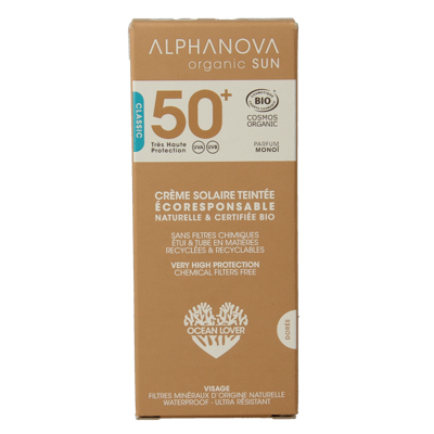 Alphanova Sun Sun bio tinted sunscreen cream golden SPF50+ 50 Gram Alphanova Sun Sun bio tinted sunscreen cream golden SPF50+ 50 Gram