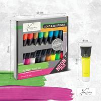 Creative Craft Group Acrylverf fluor en metallic kleuren, 18x36 ml - thumbnail