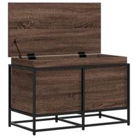 VidaXL Opbergbox met deksel 80x40x51,5 cm bewerkt hout bruin eiken - thumbnail