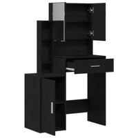 Kaptafel met lade Zwart eiken 80 x 35 x 132 cm Bewerkt hout - thumbnail