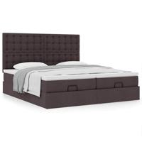 Ottoman bed met matrassen 180x200cm stof donkerbruin - thumbnail