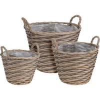 Plantenmanden Rond Wilgen 3 Stuks - thumbnail