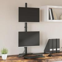 VidaXL Monitorstandaard dubbel vesa 75/100 mm staal zwart - thumbnail