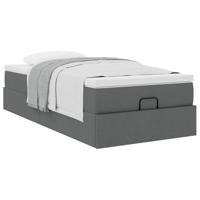 Ottoman bed met matras 100x200cm stof donkergrijs - thumbnail