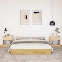 Bedframe zonder matras 160x200 cm massief hout eiken - thumbnail