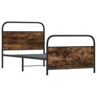 Bedframe zonder matras bewerkt hout gerookt eiken 107x203 cm - thumbnail