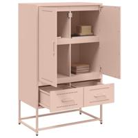 Hoge kast 68x39x111,5 cm staal roze - thumbnail