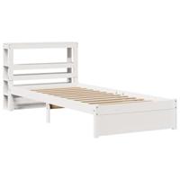 Bedframe met hoofdeinde zonder matras 90x190 cm wit - thumbnail