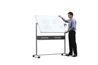 Nobo mobiel magnetisch whiteboard, kantelbaar, emaille, ft 120 x 90 cm - thumbnail