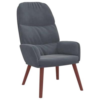 Relaxstoel fluweel donkergrijs