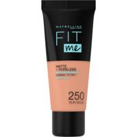 Maybelline Fit Me Matte + Poreless Foundation - 250 Sun Beige - Medium Dekkende Foundation met Matte Finish voor de Normale tot Vette Huid - 30 ml - thumbnail
