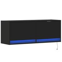 Tv-wandmeubel met LED-verlichting 100x31x35 cm zwart - thumbnail