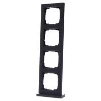 Zwart mat 4 voudig afdekraam Gira E2 21409 RAL 9005