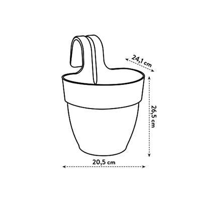 ELHO - Bloempot - Vibia Campana Easy Hanger Small - Antraciet - Buitenbalkon - L 24,1 x B 20,5 x H 26,5 cm - thumbnail