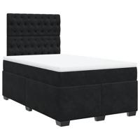 Boxspring met matras fluweel zwart 180x200 cm - thumbnail