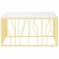 Salontafel 80x80x40 cm roestvrij staal en glas goudkleurig - thumbnail