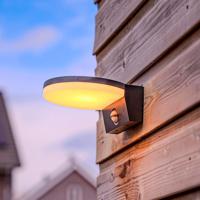 Derby - LED Wandlamp met sensor - 15 Watt 1500 Lumen - Bewegingssensor en schemerschakelaar - 3000K warm wit licht - zwart - thumbnail