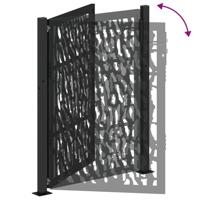 Poort met sporenontwerp 105x130 cm staal zwart - thumbnail