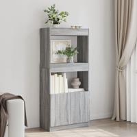 Hoge kast 63x33x180 cm bewerkt hout grijs sonoma eikenkleurig - thumbnail