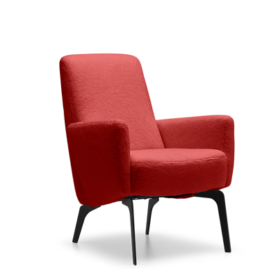 Fauteuil X-103 Lage Rug Lichtrood Stof