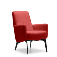 Fauteuil X-103 Lage Rug Lichtrood Stof - thumbnail
