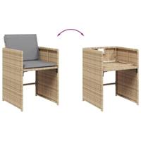 13-delige Tuinset met kussens poly rattan gemengd beige - thumbnail