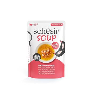 Schesir Cat Soup met zalm en wortel natvoer kat (zakjes) 1 doos (12 x 40 g) Schesir Cat Soup met zalm en wortel natvoer kat (zakjes) 1 doos (12 x 40 g)