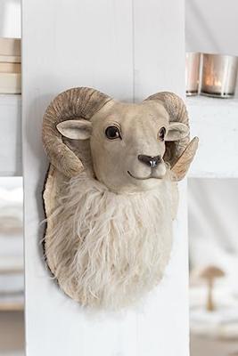 Geitenkop hangend Polystone beige 35 cm