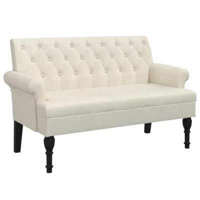 Bankje met rugleuning 120x62x75,5 cm linnen Bankje met rugleuning 120x62x75,5 cm linnen