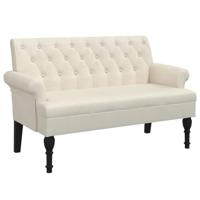 Bankje met rugleuning 120x62x75,5 cm linnen - thumbnail