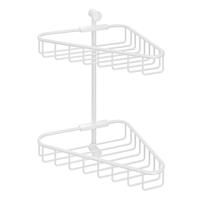 Hoekdraadkorf Hotbath Cobber Dubbel Wandmodel Mat Wit - thumbnail