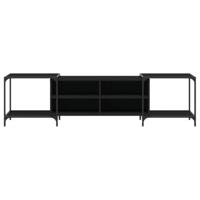 Tv-meubel 203x37x50 cm bewerkt hout zwart - thumbnail