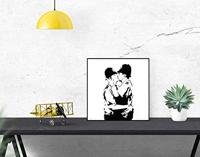 Kunstdruk Brandalised - Bobbies Kissing 30x30cm - thumbnail