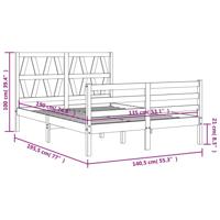 Bedframe met hoofdbord massief hout - thumbnail