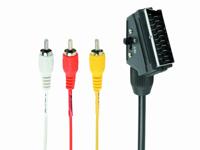 Bidirectionele RCA (3x tulp) naar SCART audio-video kabel, 1.8 meter - thumbnail