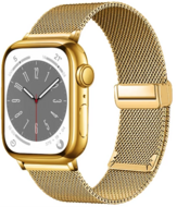 Milanese bandje met vouwbare magneetsluiting - Goud - Geschikt voor Apple Watch 38mm / 40mm / 41mm / 42mm - thumbnail