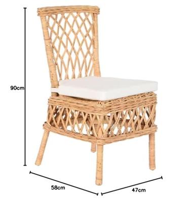 Stoel DKD Home Decor Wit Natuurlijk 45 x 55 x 85 cm 45 x 55 x 90 cm 47 x 58 x 90 cm