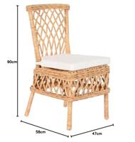 Stoel DKD Home Decor Wit Natuurlijk 45 x 55 x 85 cm 45 x 55 x 90 cm 47 x 58 x 90 cm - thumbnail