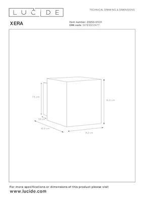 Lucide XERA - Wandlamp - 1xG9 - Wit