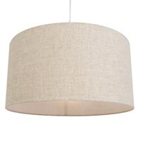 QAZQA Landelijke hanglamp wit met katoenen kap lichtgrijs 50 cm - - thumbnail